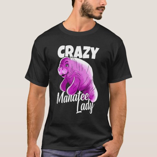T-shirt Crazy Manatee Lady Cute Graphic (Devant)