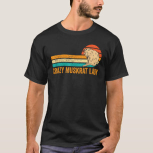 T-shirt Crazy Muskrat Lady Retro