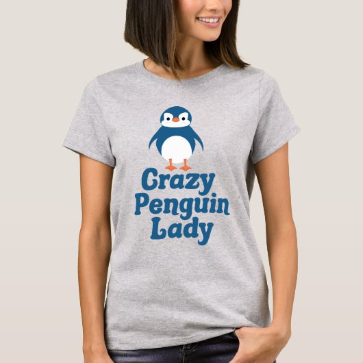 T-shirt Crazy Penguin Lady Cute (Devant)