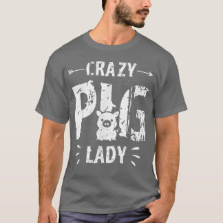 T-shirt Crazy Pig Lady Pig Lover Animal Farm Farmer Farmin