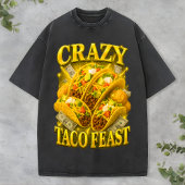 T-shirt Crazy Taco Feast Tee Retro Funny Lover Bootleg dog