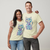 T-shirt Crazy watercolor cat (Unisexe)