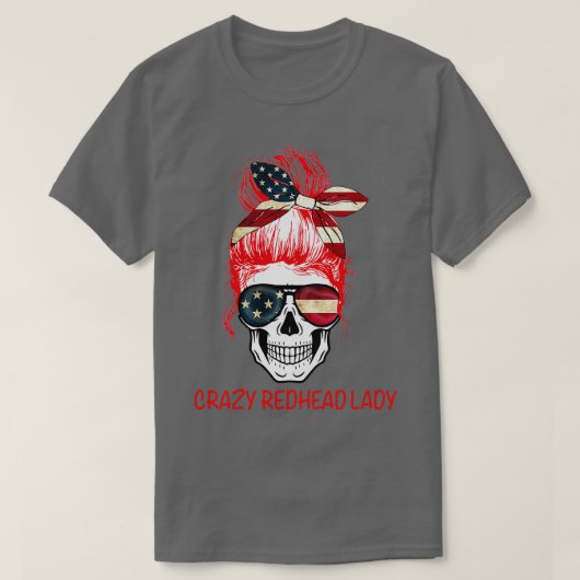 T-shirt CrazyRedheadLadySkull (Design devant)