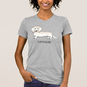 T-shirt Cream Long Cheveux Dachshund mignon Dessin de dess