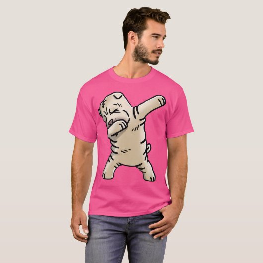 T-shirt Cream Shar Pei Dabbing Funny Dog Dab Dance (Devant entier)