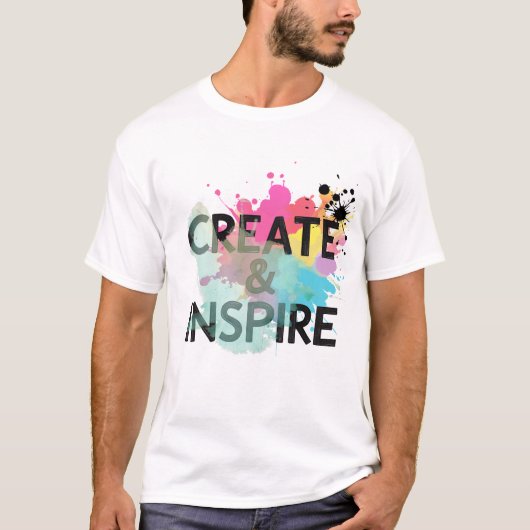 T-shirt Create & Inspire Splash – Artistic Motivation Shir (Devant)