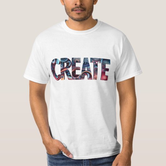 T-shirt CREATE Typography Art - Lettre Abstraite Gras (Devant)