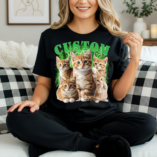 T-shirt create your own cat or any pets 90s bootleg 