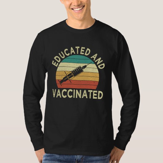 T-shirt Created and vaccinated fun pro vaccination (Devant)