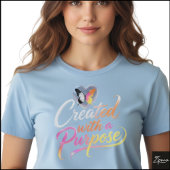 T-shirt Created Purpose Neon Glossy Script Graphic