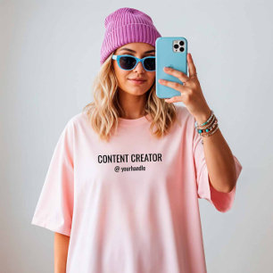 T-shirt Créateur De Contenu + Votre Nom De Média Social
