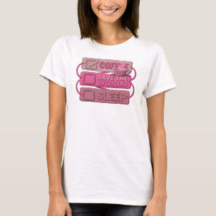 T-shirt Créatif Rose CAFÉ D'ABORD SAUVER LE MONDE