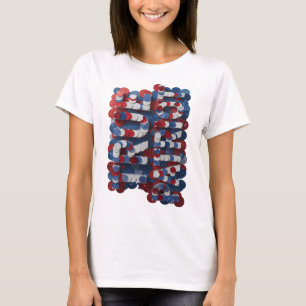 T-shirt Création audacieuse argentée AMÉRIQUE drôle