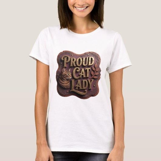 T-shirt Création Classique Or PROUD CAT LADY Déclaration d (Devant)