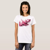 T-shirt Création d'art abstrait rose vif (Devant entier)