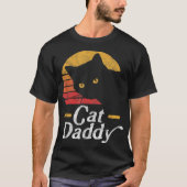 T-shirt Création de chat papa rétro chat noir (Devant)