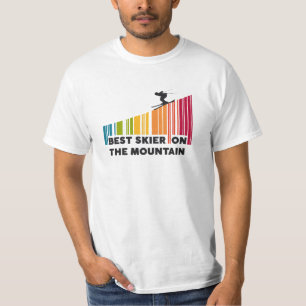 T-shirt Création de code-barres cool Meilleur skieur sur l
