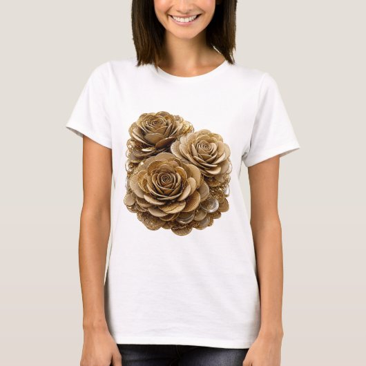 T-shirt Création de déclaration de ROSES D'OR argentées lu (Devant)