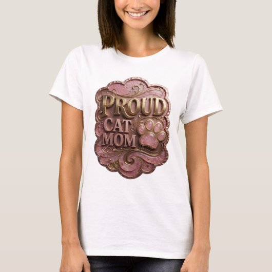 T-shirt Création de déclaration fière MÈRE DE CHAT Witty G (Devant)
