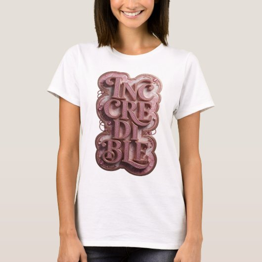 T-shirt Création de déclaration INCROYABLE Rose Witty (Devant)