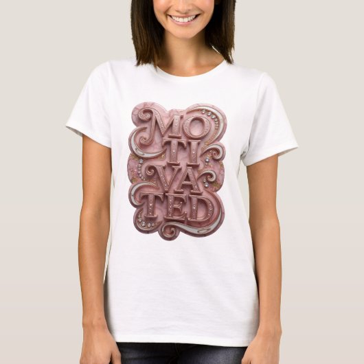 T-shirt Création de déclaration rose frappante MOTIVÉE (Devant)