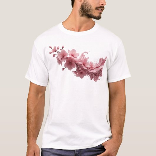 T-shirt Création de design de fleur abstraite gras (Devant)