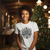 T-shirt Création de Noël noir et blanc