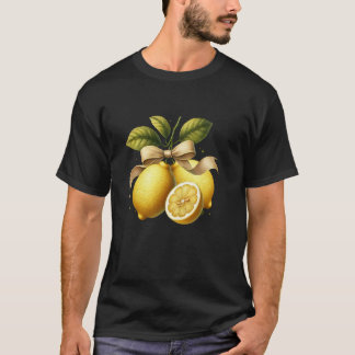 T-shirt Création de ruban botanique au citron élégant