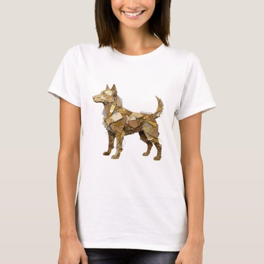 T-shirt Création de style argent CHIEN DORÉ (Devant)