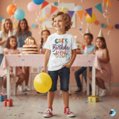 T-shirt Création de texte multicouleur pour garçon d'anniv