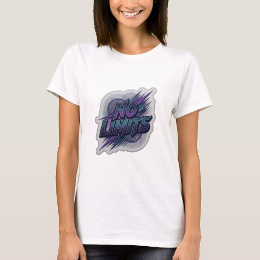 T-shirt Création de texte violet gras SANS LIMITES (Devant)