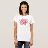 T-shirt Création Déclarée Abstraite Rose Oranges Captivant (Devant entier)