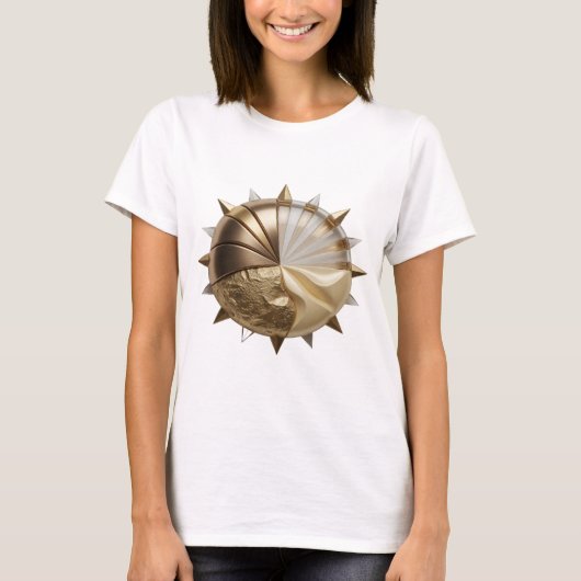 T-shirt Création Déclarée Lune Dorée Argent Tendance (Devant)