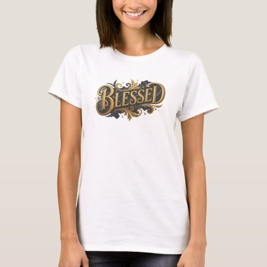 T-shirt Création d'illustrations 2D BLESSED fantaisiste (Devant)