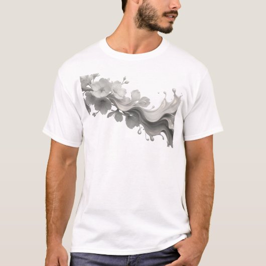 T-shirt Création d'œuvre d'art ABSTRAITE expressive de fle (Devant)
