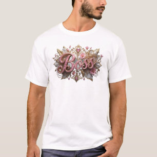 T-shirt Création personnalisée BOSS rose frais