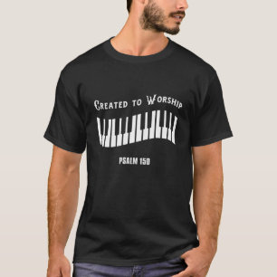 T-shirt Création Pour Adorer Psaume 150 Clavier Piano Des