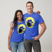 T-SHIRT CRÉATIVE BLUE DRUM SET ET CERCLE JAUNE (Unisexe)