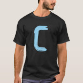 T-shirt Creative Bold Light Blue Letter C - Design Alphabe (Devant)