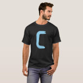 T-shirt Creative Bold Light Blue Letter C - Design Alphabe (Devant entier)
