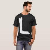 T-shirt Creative Bold White Letter L Alphabet Marker (Devant entier)
