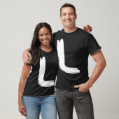 T-shirt Creative Bold White Letter L Alphabet Marker (Unisexe)
