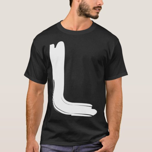 T-shirt Creative Bold White Letter L  Alphabet Marker (Devant)