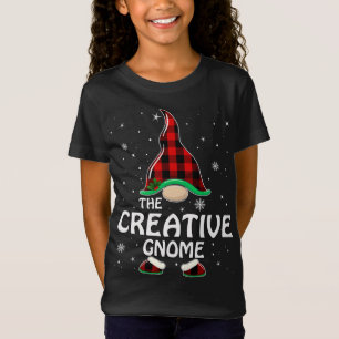 T-Shirt Creative Gnome Buffalo Plaid Famille Correspondant