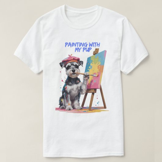T-shirt Creative Pup – The Artistic Miniature Schnauzer (Design devant)
