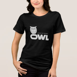 T-shirt Creative Studio Owl - Minimalistische Witt
