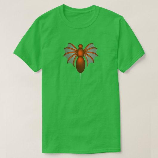 T-shirt Créature Chauve-Souris Abstrait Rouge-Orange Graph (Design devant)