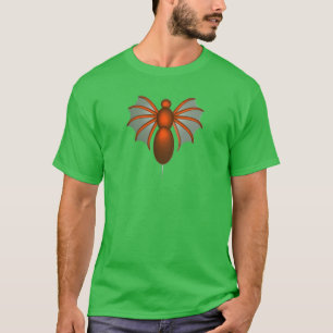 T-shirt Créature Chauve-Souris Abstrait Rouge-Orange Graph