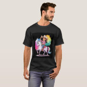 T-shirt Créature de fable licorne avec cowgirl (Devant entier)