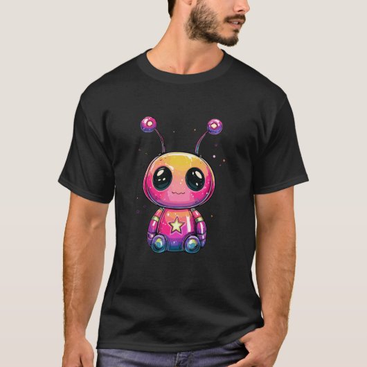 T-shirt Créature De L'Espace Pastel Mignonne Alien Arc-En- (Devant)